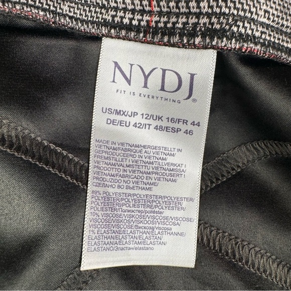NYDJ Women’s Pull On Pants Size 12 Plaid Leggings Gray - Picture 7 of 7